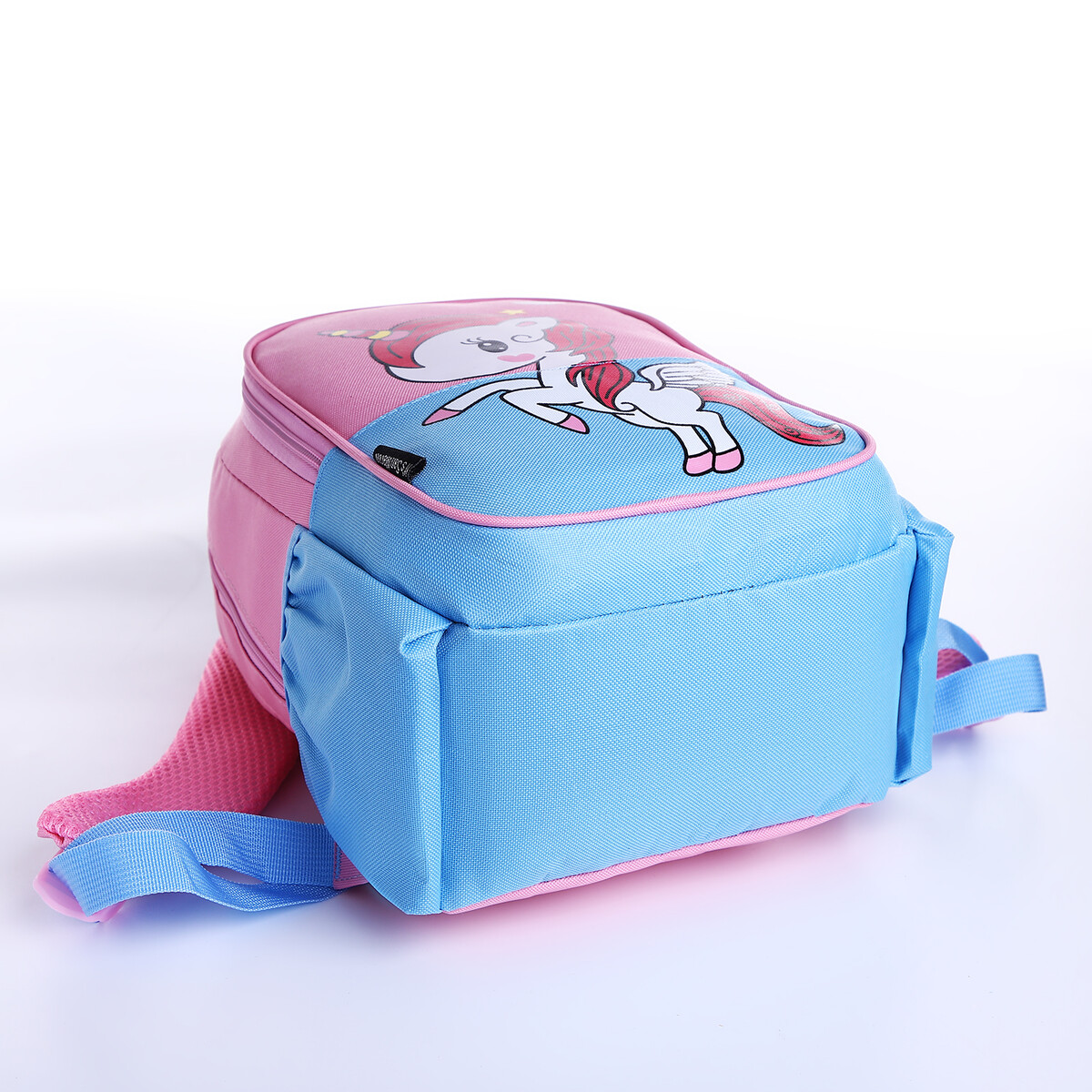фото Рюкзак детский на молнии, наружный карман, цвет розовый/голубой no brand