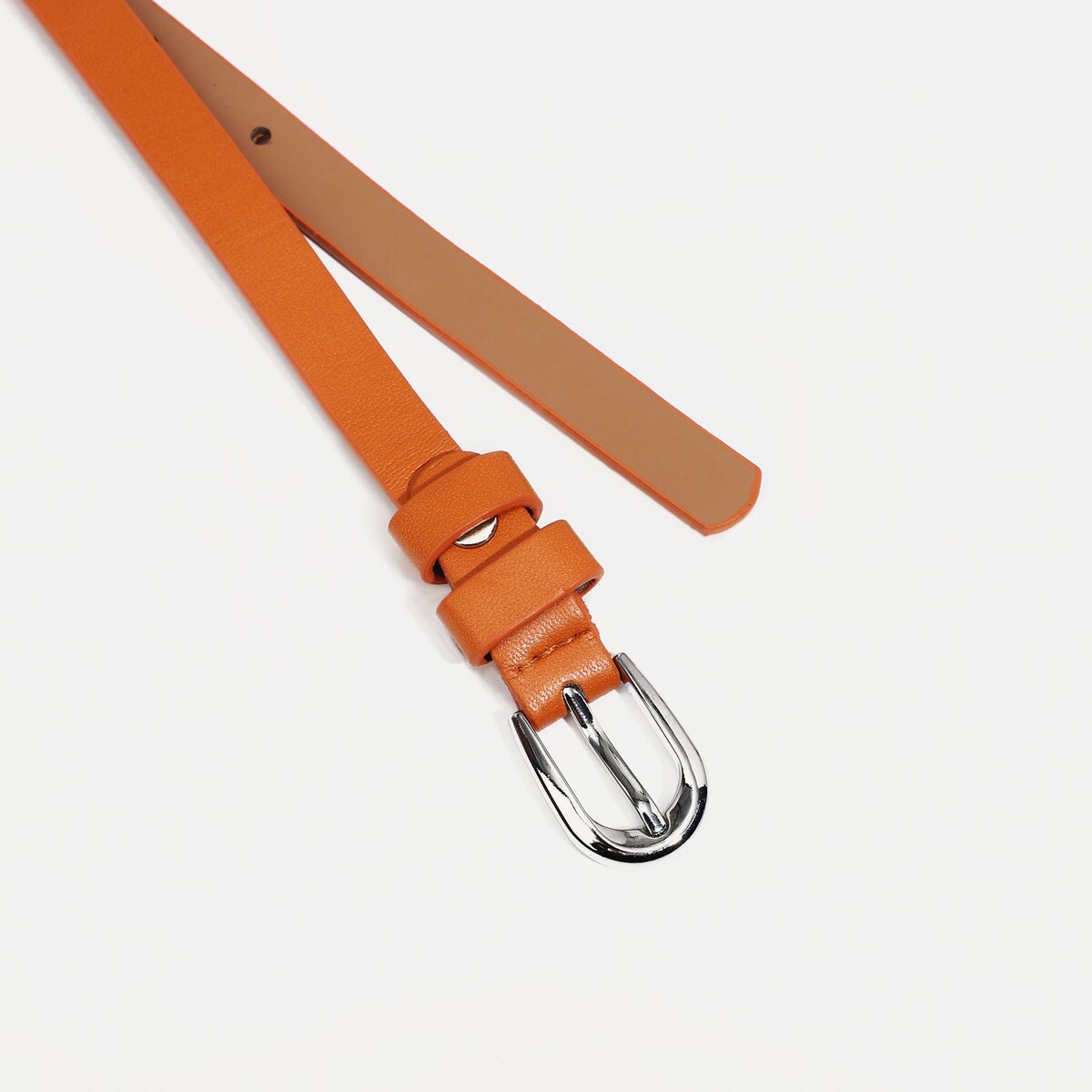 фото Ремень женский, ширина 1.3 см, винт, пряжка металл, цвет оранжевый no brand