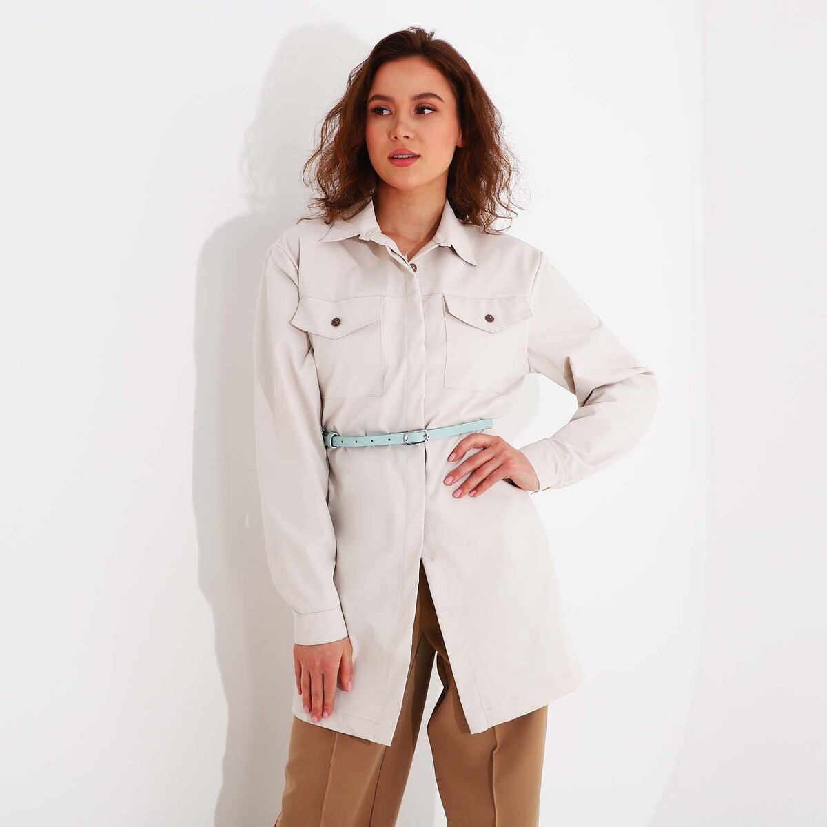 фото Ремень женский, ширина 1.2 см, винт, пряжка металл, цвет мятный no brand