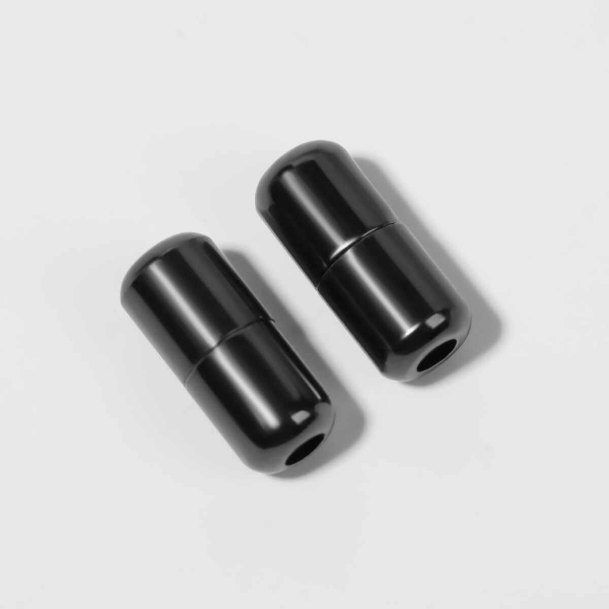 фото Фиксатор для шнурков, пара, d = 8 мм, 1,8 см, цвет черный никель onlitop