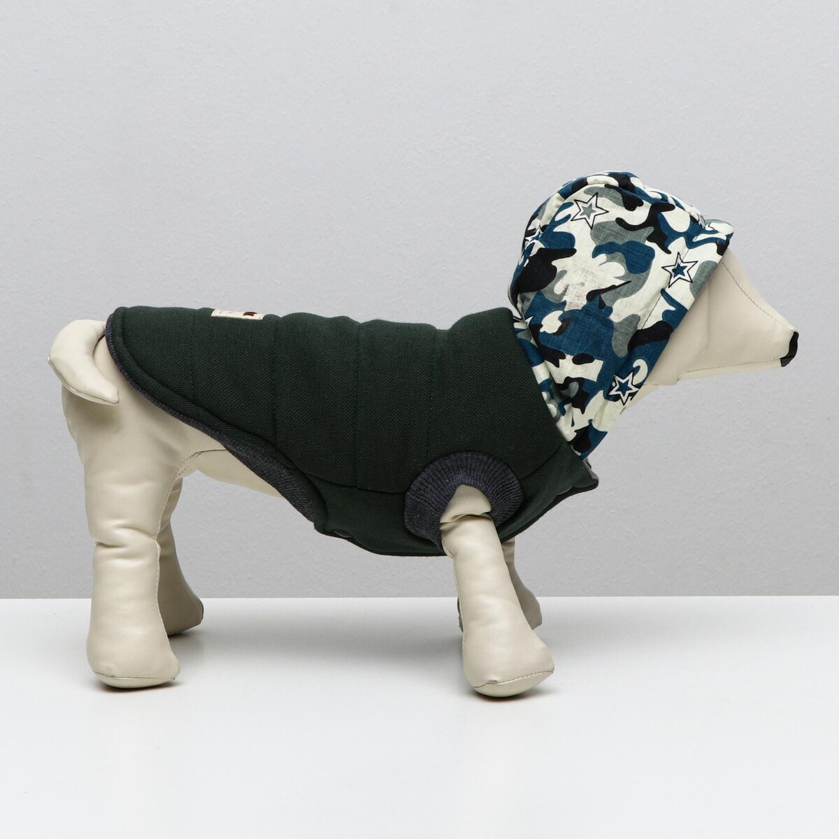 фото Куртка для собак, s (дс 20 см, ош 23 см, ог 32 см), темно-зеленая no brand