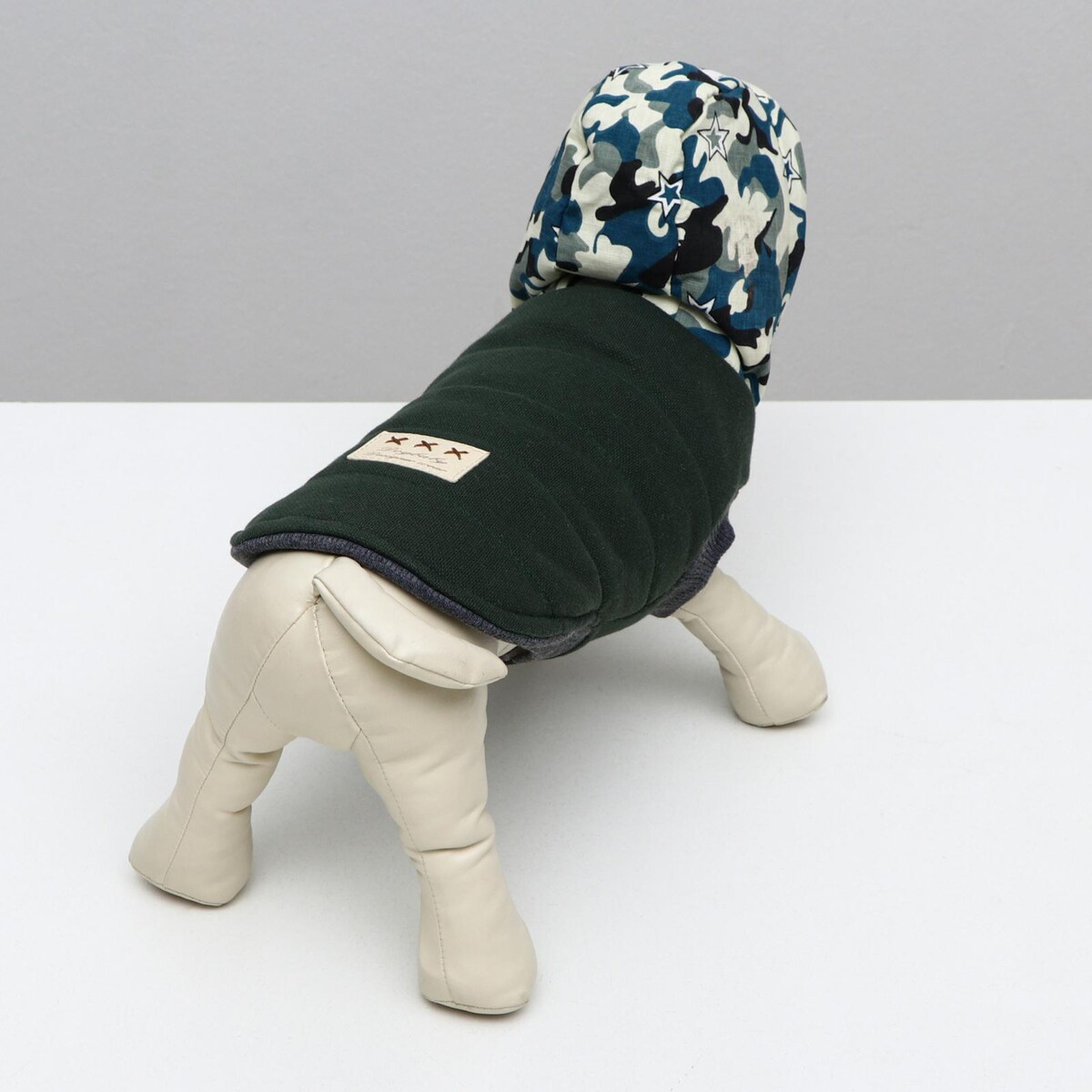 фото Куртка для собак, s (дс 20 см, ош 23 см, ог 32 см), темно-зеленая no brand