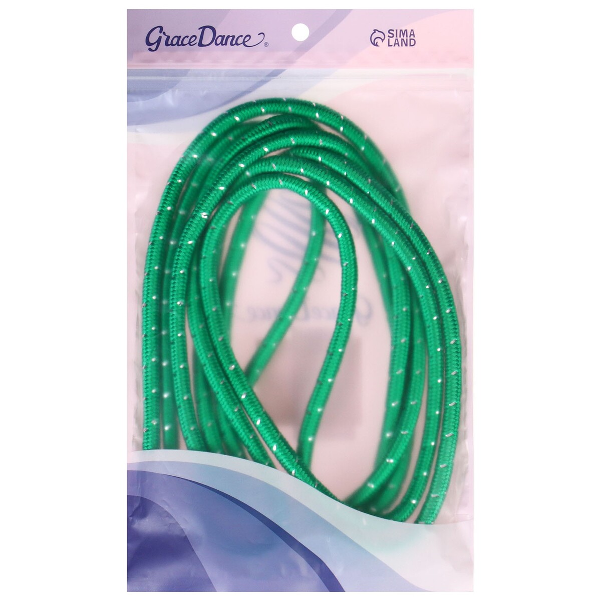 фото Скакалка гимнастическая grace dance, с люрексом, 3 м, цвет зеленый