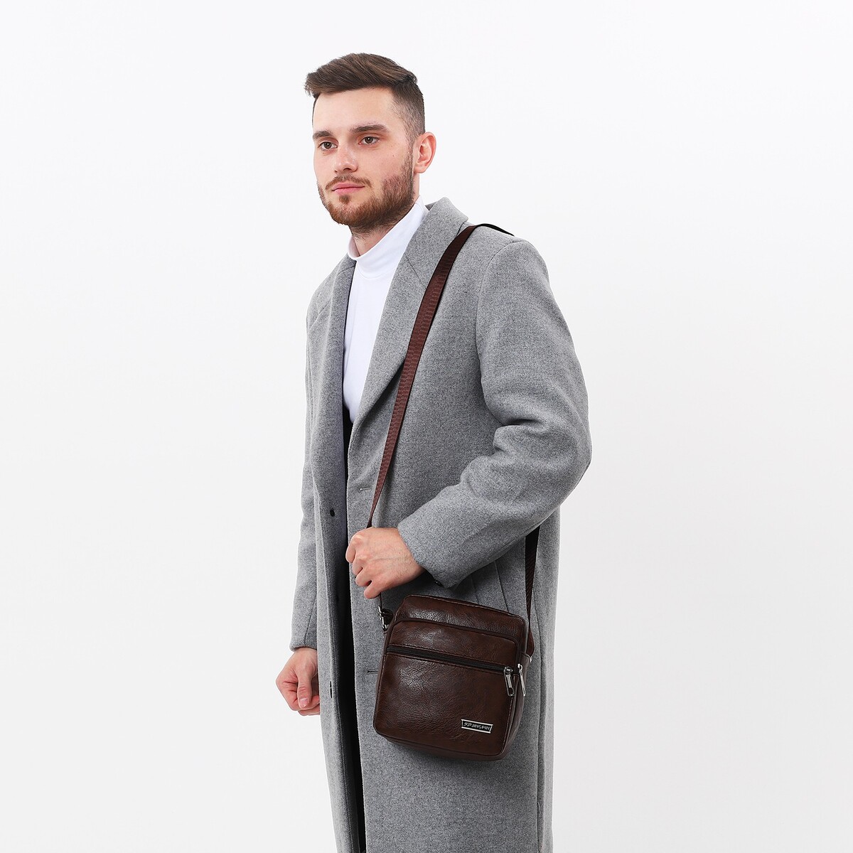 фото Сумка мужская, цвет коричневый no brand