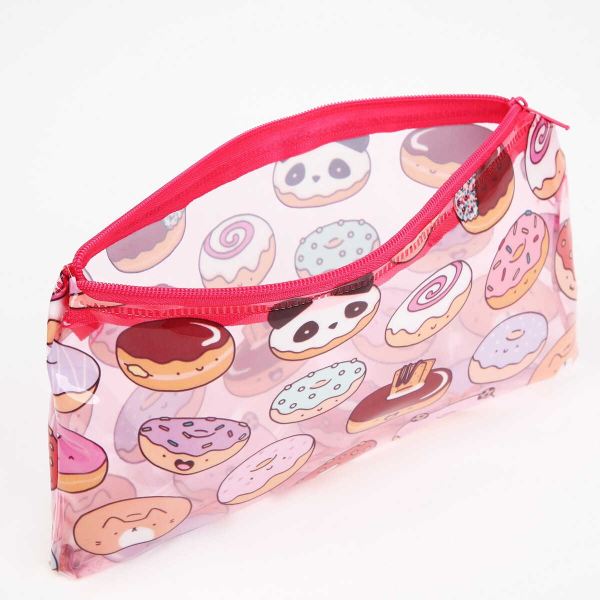 фото Косметичка-пенал на молнии, цвет розовый no brand