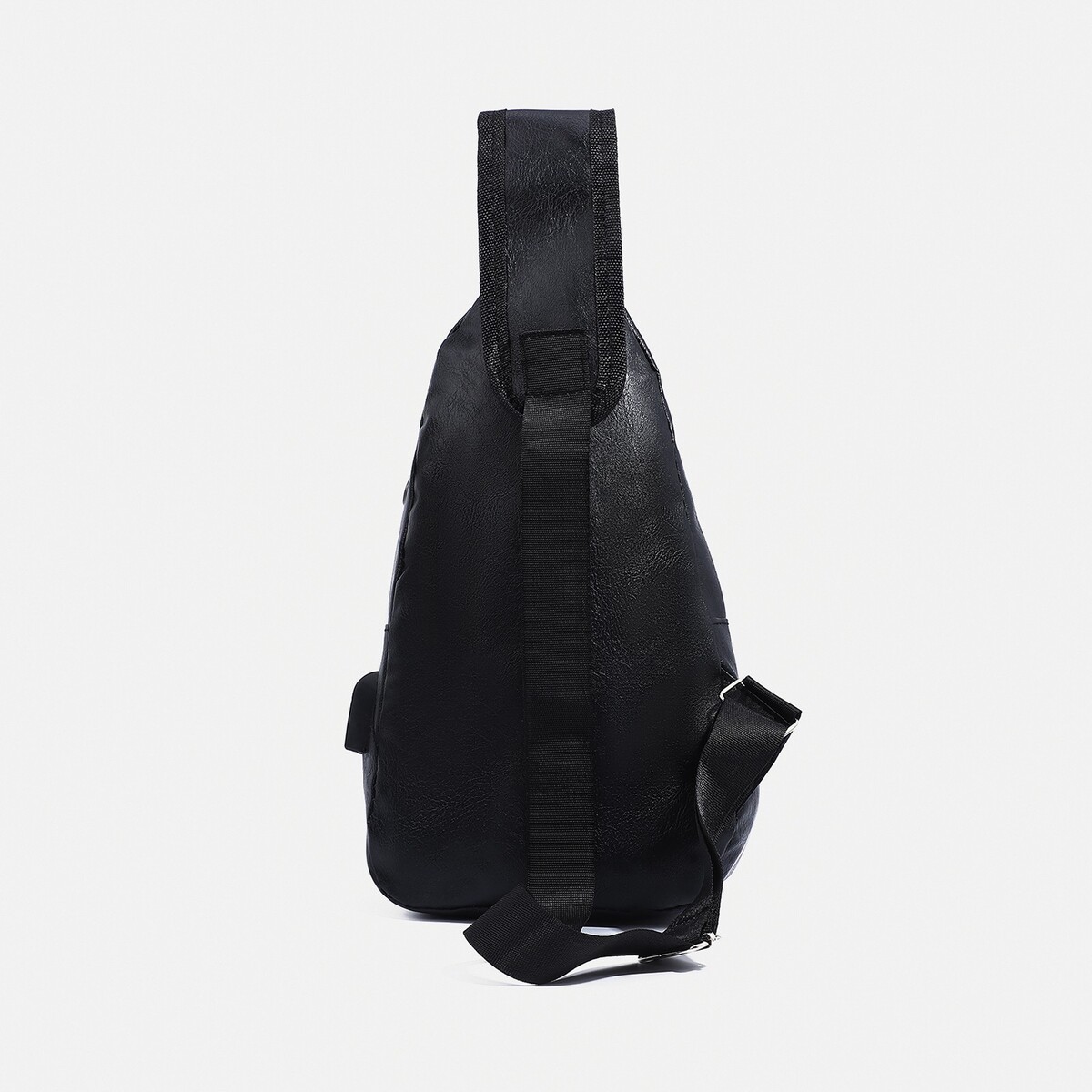 фото Сумка слинг мужская из искусственной кожи, с usb, цвет черный no brand