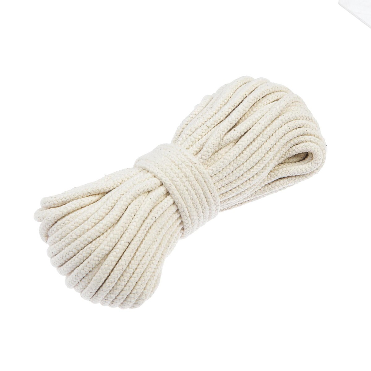фото Веревка хлопковая плетеная 5.0 мм, 20 м, без покрытия no brand
