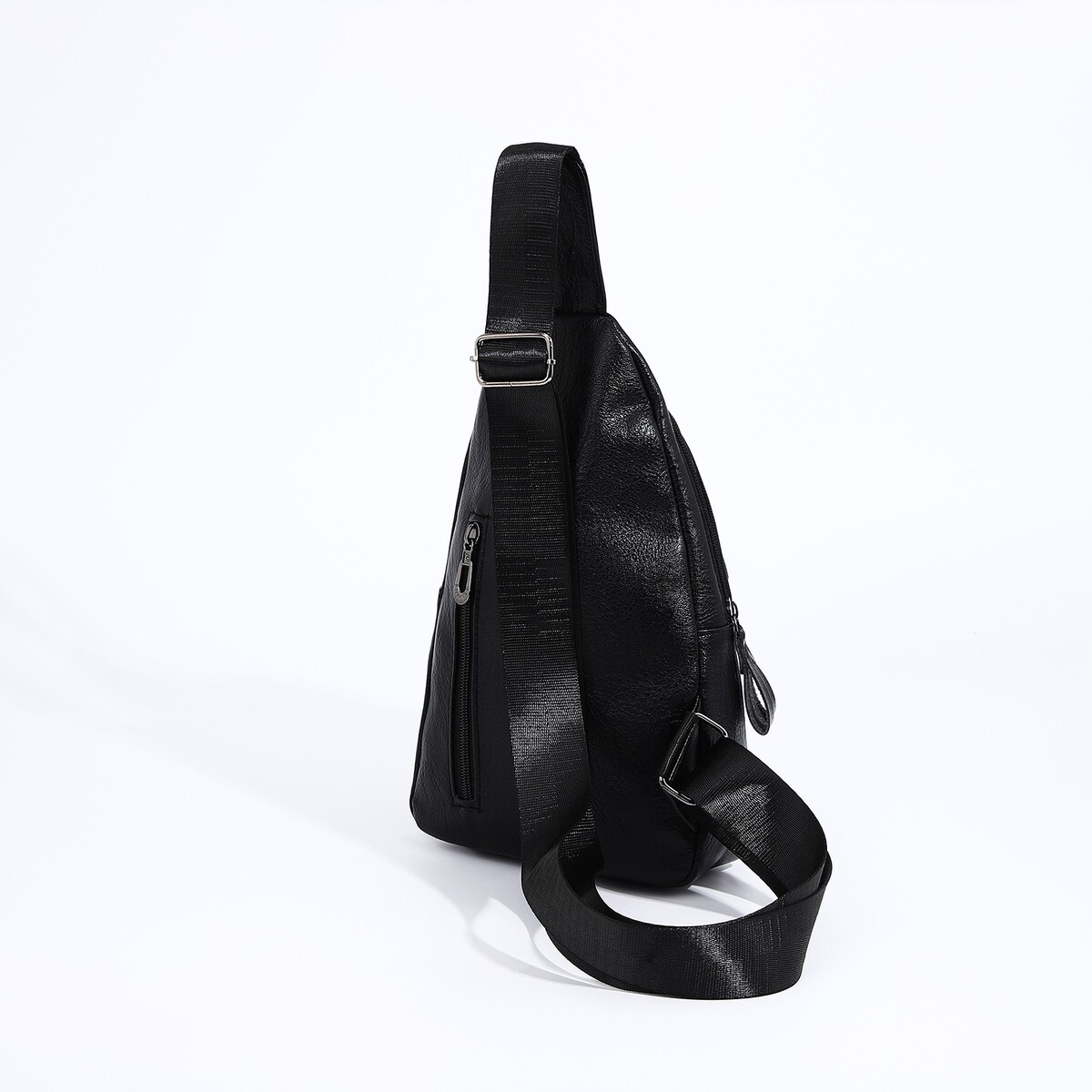 фото Сумка слинг мужская, искусственная кожа, цвет черный no brand