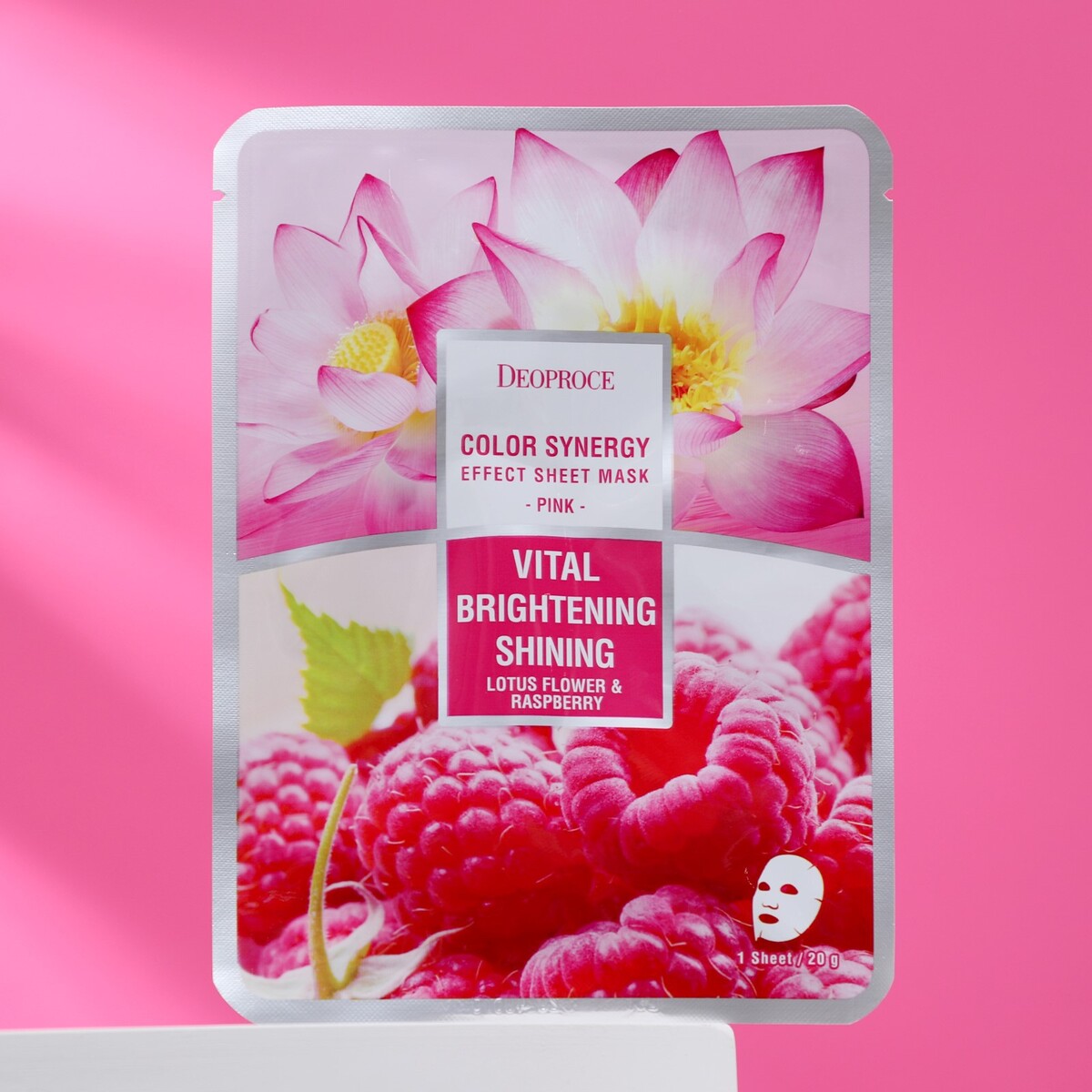 Тканевая маска для лица deoproce, с экстрактом малины и лотоса, 20 г 
Тканевая маска для лица deoproce, с экстрактом малины и лотоса, 20 г