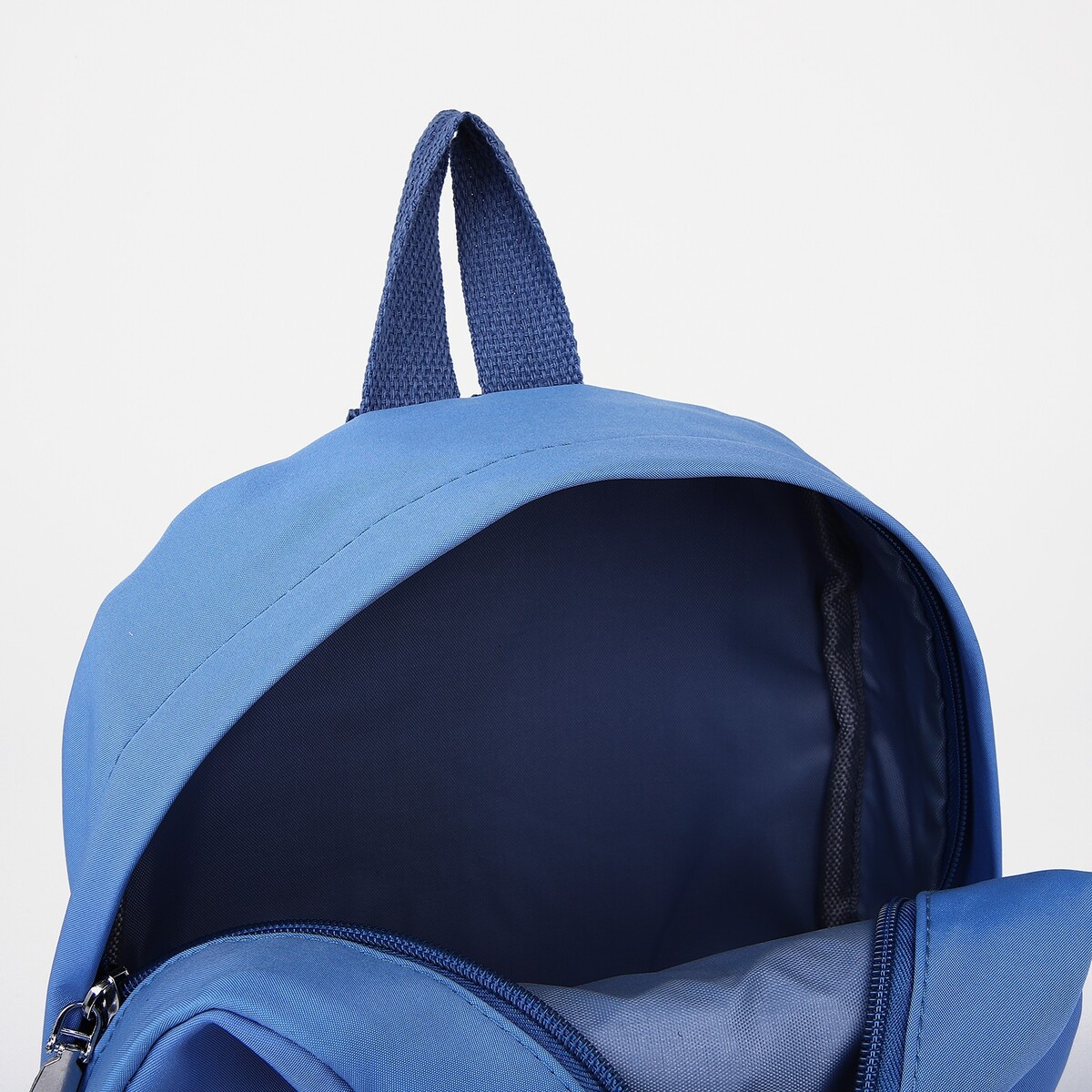 фото Рюкзак детский на молнии, 3 наружных кармана, цвет синий no brand