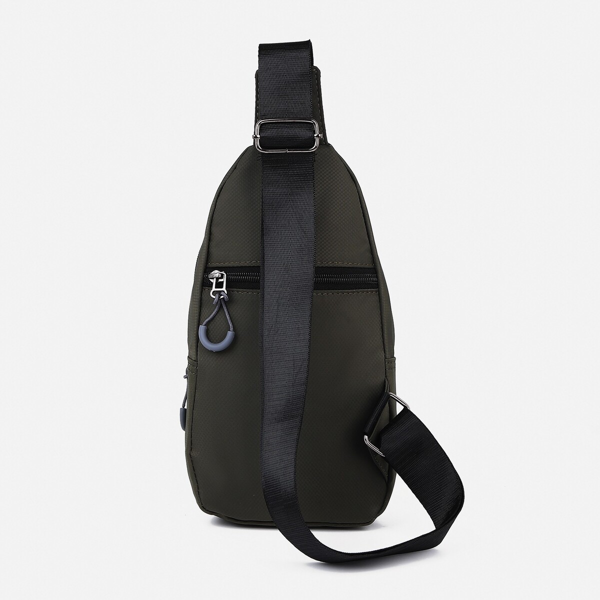 фото Сумка слинг мужская из текстиля, отверстие для наушников, цвет зеленый no brand