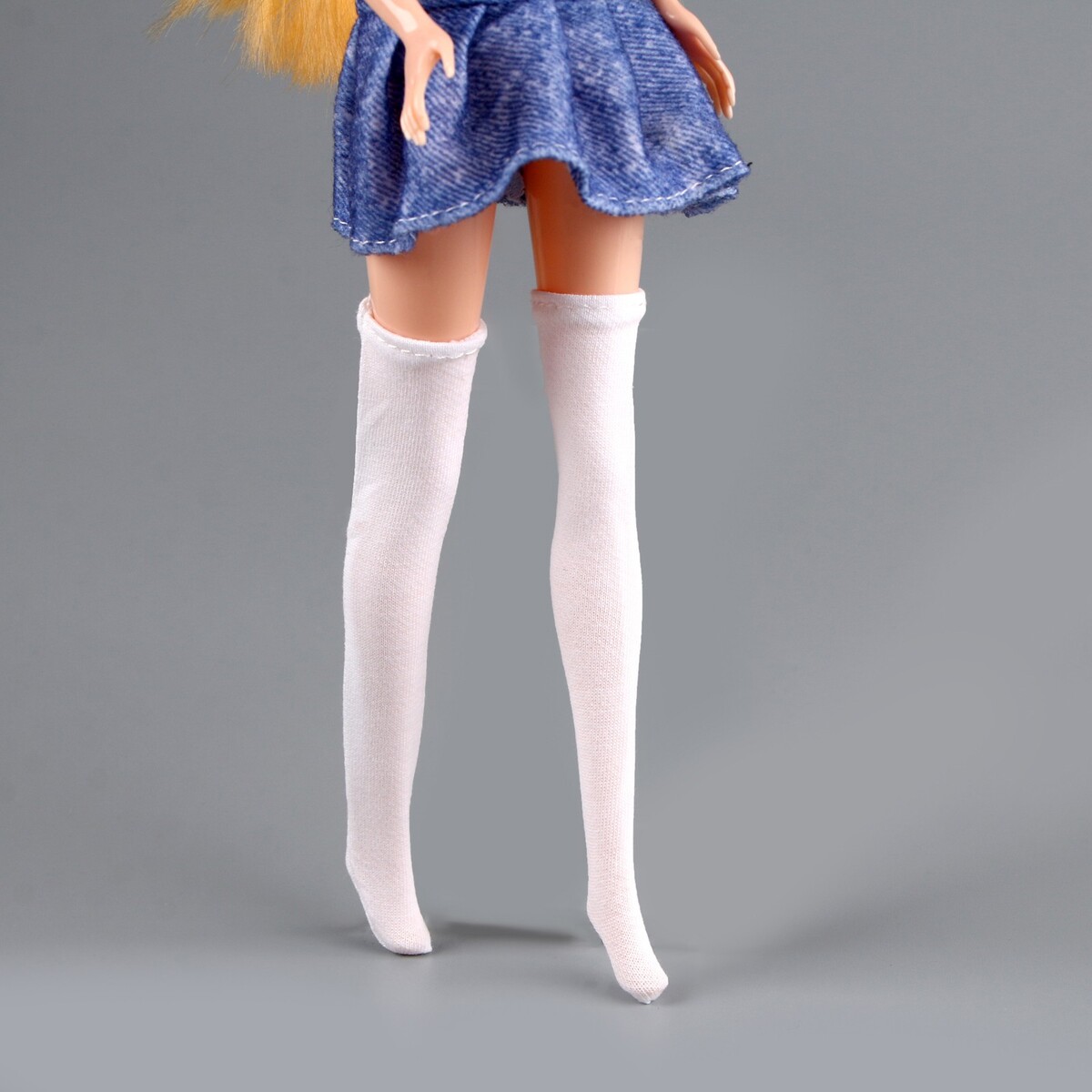 фото Гольфы выше колена для куклы, цвет белый no brand