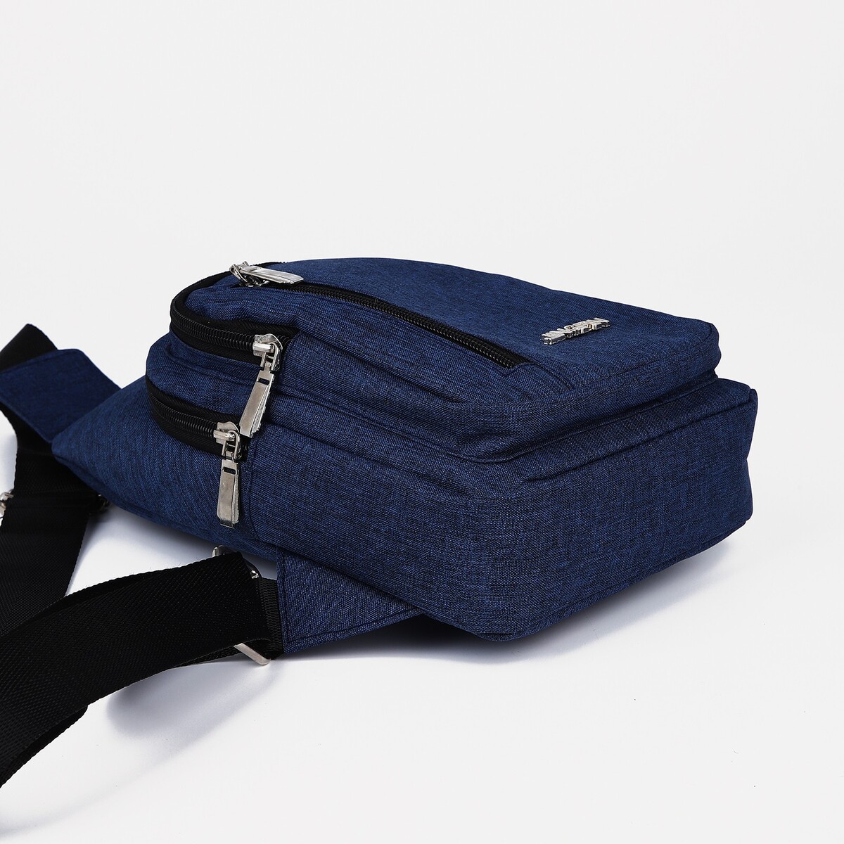 фото Сумка слинг мужская из текстиля, цвет синий no brand
