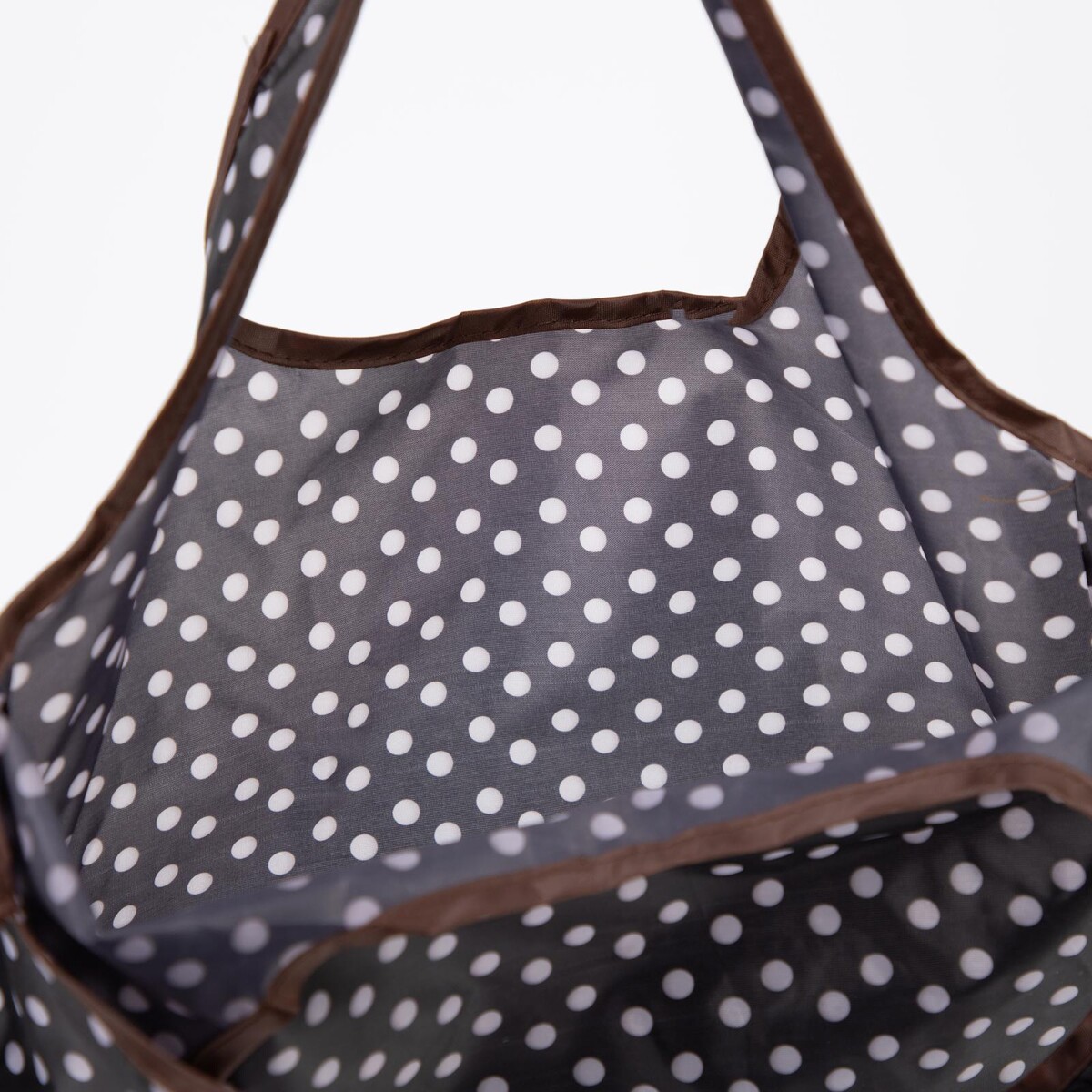 фото Сумка складная без застежки, с карабином, цвет черный no brand