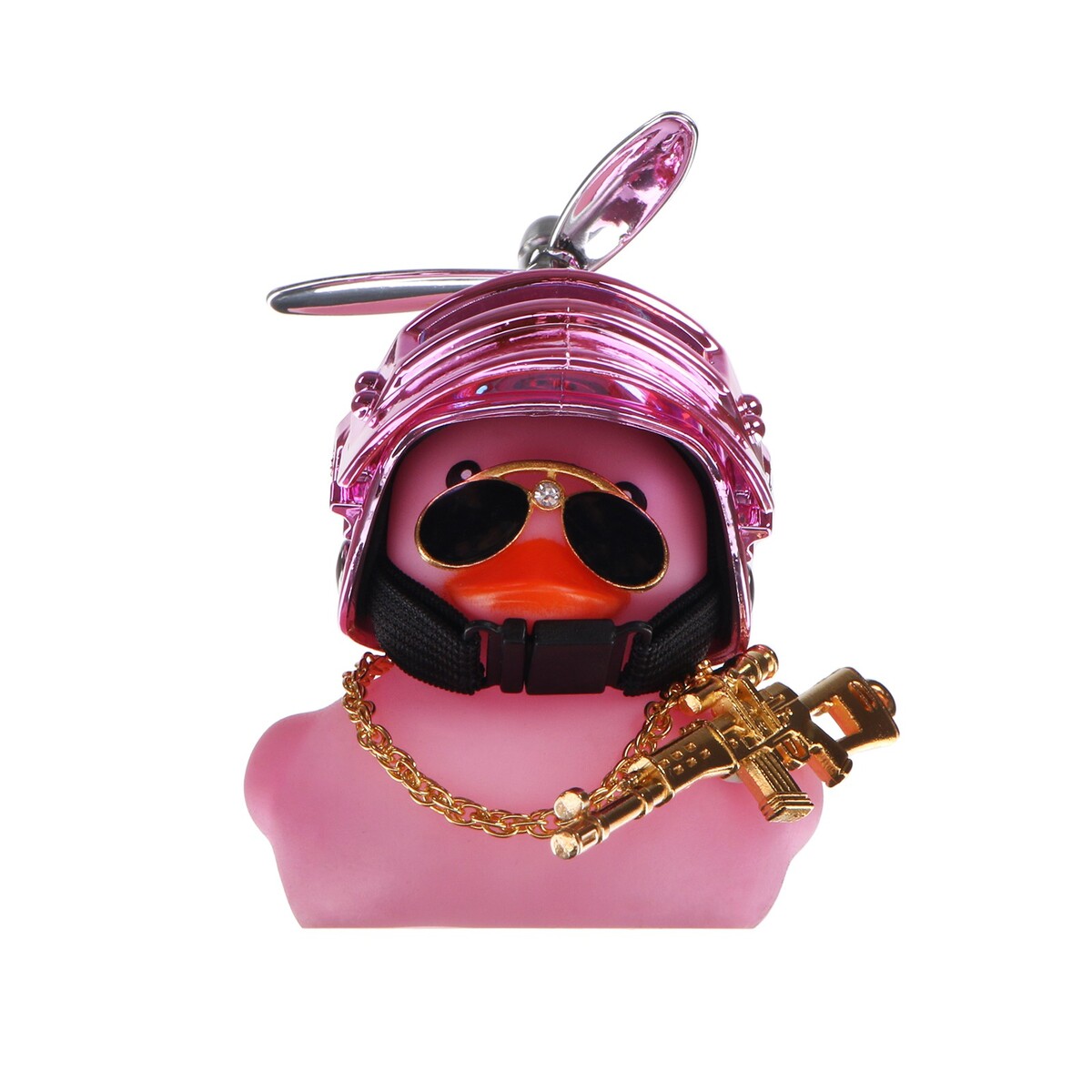 фото Утка с пропеллером розовая, шлем розовый no brand