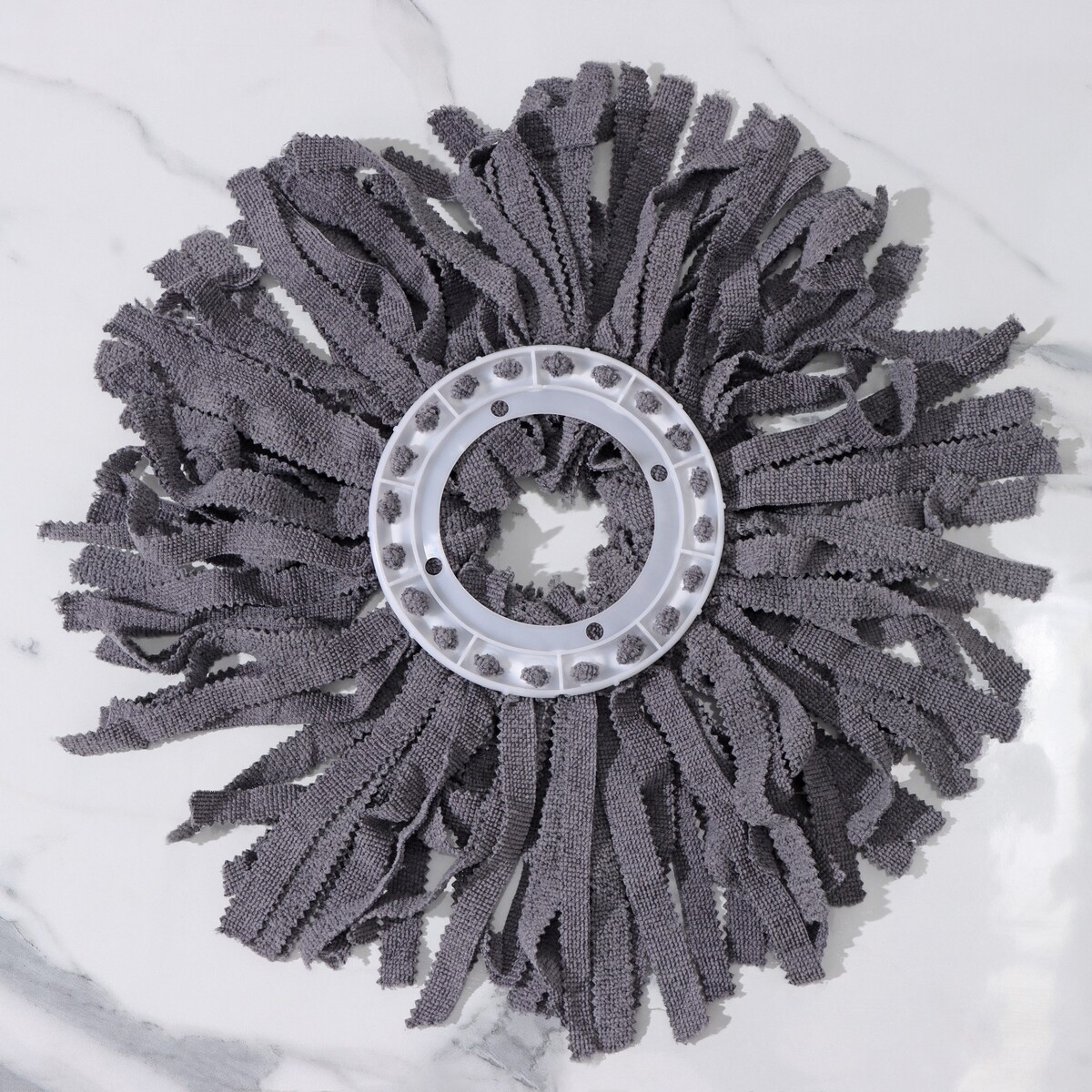 фото Насадка для швабры (наборы для уборки с центрифугой), кольцо 16 см, микрофибра, цвет серый no brand