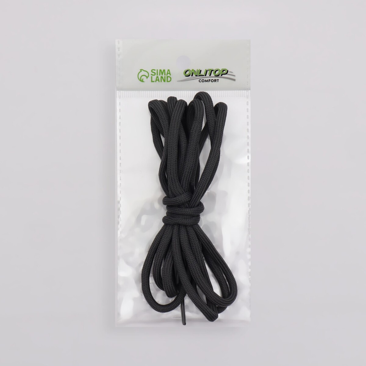 фото Шнурки для обуви, пара, круглые, d = 5 мм, 110 см, цвет темно-серый onlitop