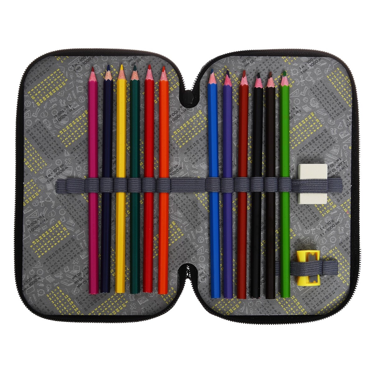 фото Пенал 2 секции, 125 х 205 мм, с наполнением 23 предмета, calligrata