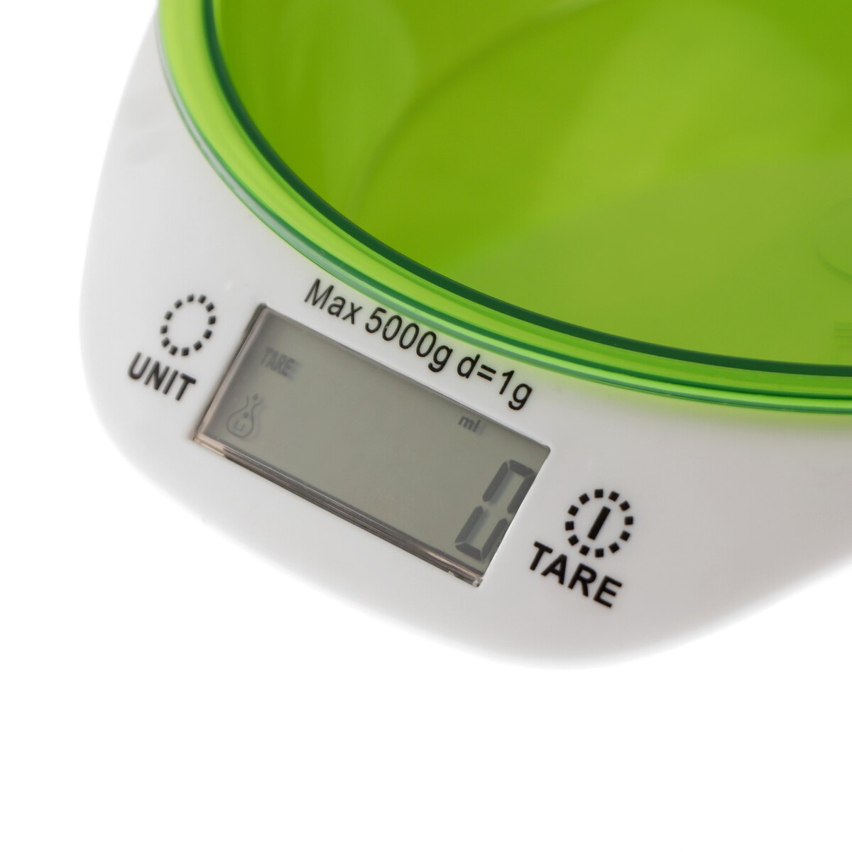 фото Весы кухонные luzon lkvb-501, электронные, до 5 кг, чаша 1.3 л, зеленые luazon home
