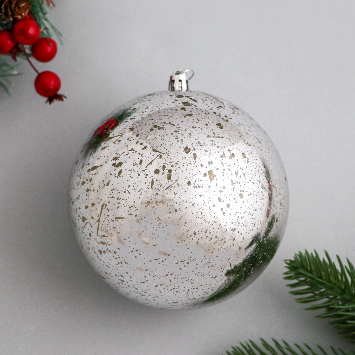Ёлочный шар новогодний, Серебристый
Ёлочный шар новогодний, Серебристый