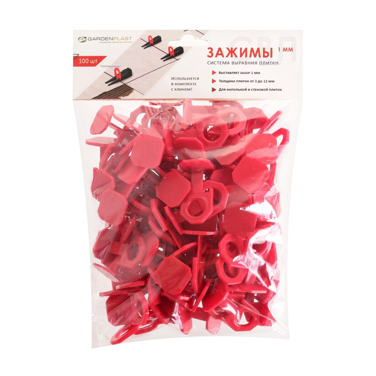 фото Средство выравнивания плитки зажим 1,0 мм no brand