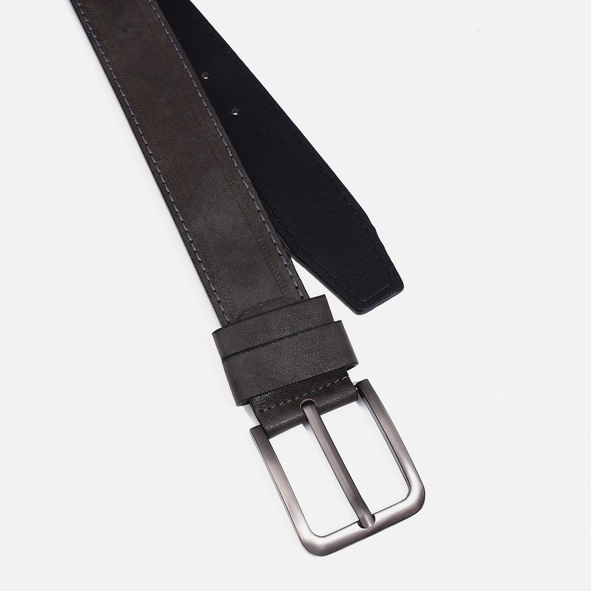 фото Ремень мужской, ширина 4 см, винт, пряжка металл, цвет серый no brand