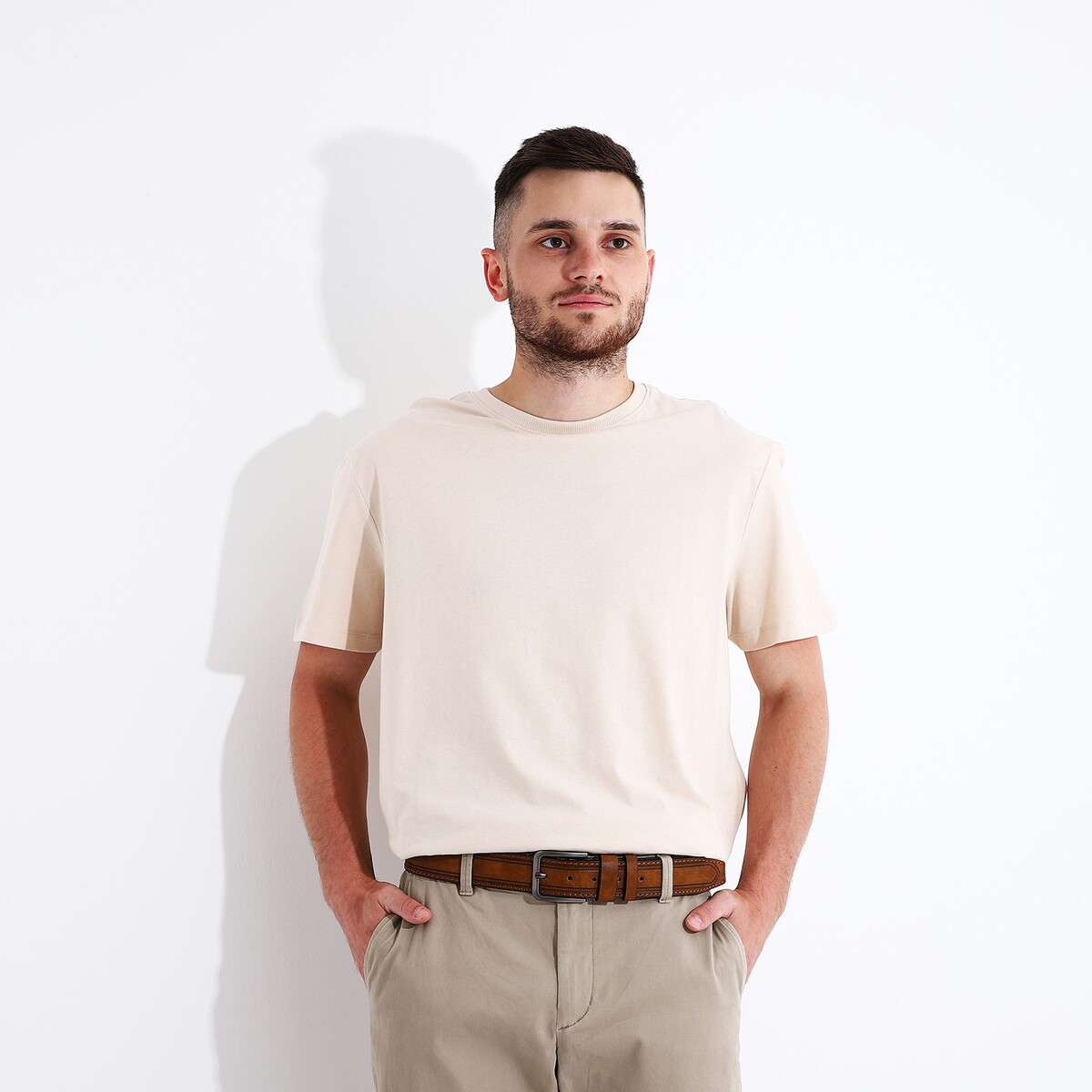 фото Ремень мужской, ширина 4 см, винт, пряжка металл, цвет коричневый no brand