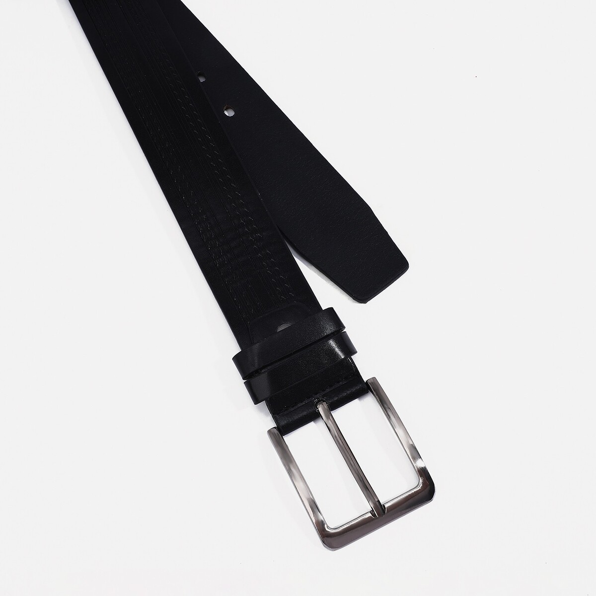 фото Ремень мужской, ширина 4 см, винт, пряжка металл, цвет черный no brand