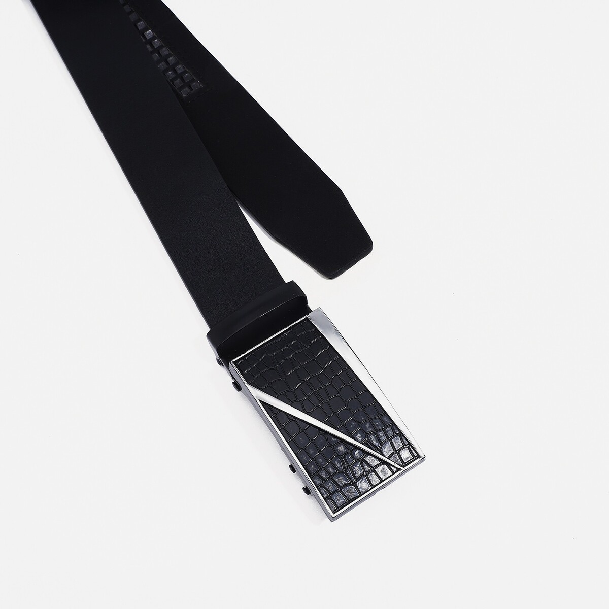 фото Ремень мужской, ширина 4 см, автомат, пряжка металл, цвет черный no brand