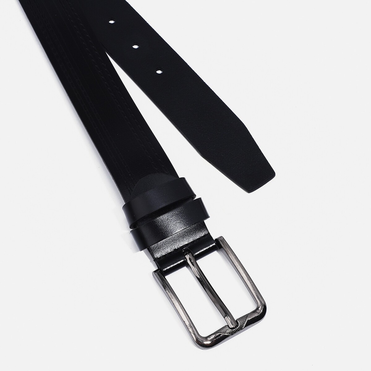 фото Ремень мужской, ширина 4 см, винт, пряжка металл, цвет черный no brand