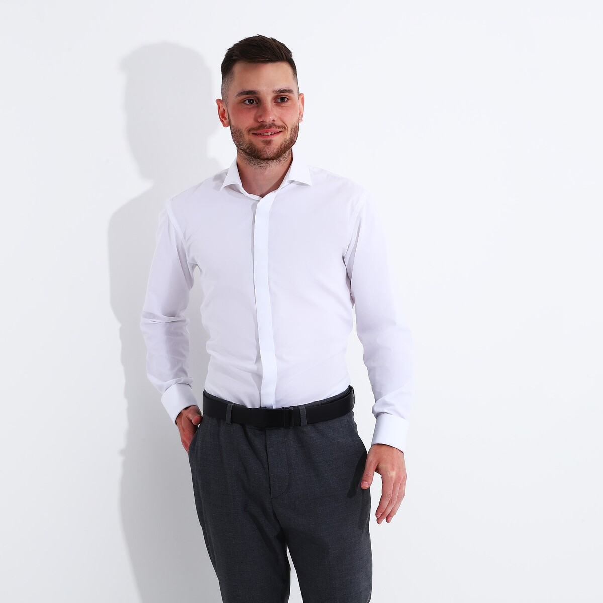 фото Ремень мужской, ширина 4 см, автомат, пряжка металл, цвет черный no brand