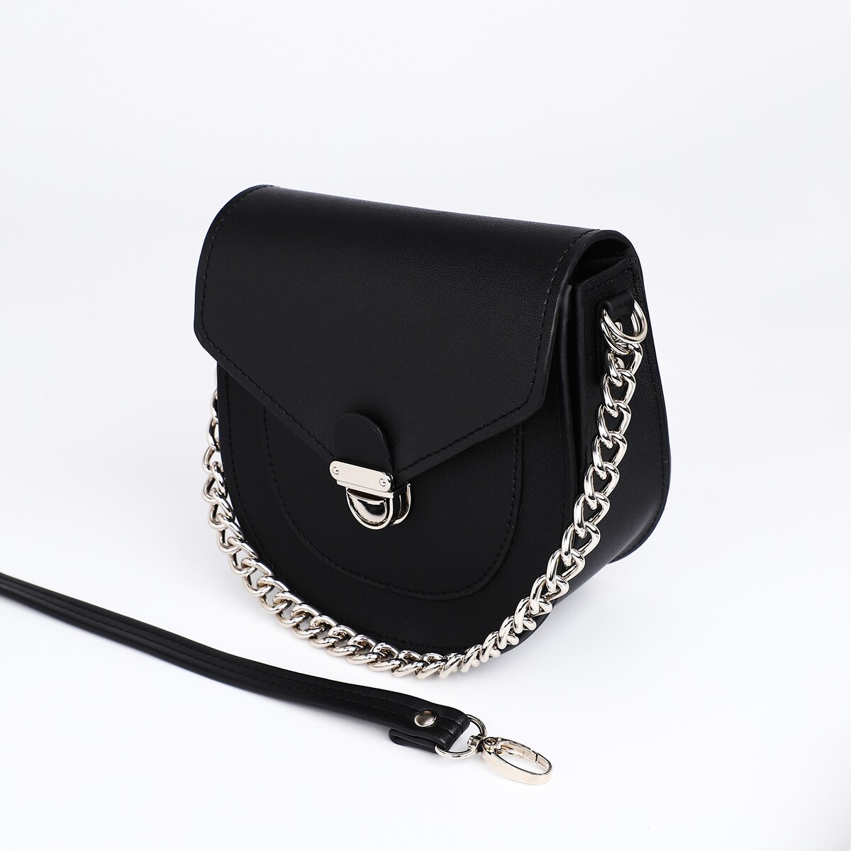 фото Сумка женская textura, мессенджер, маленький размер, цвет черный