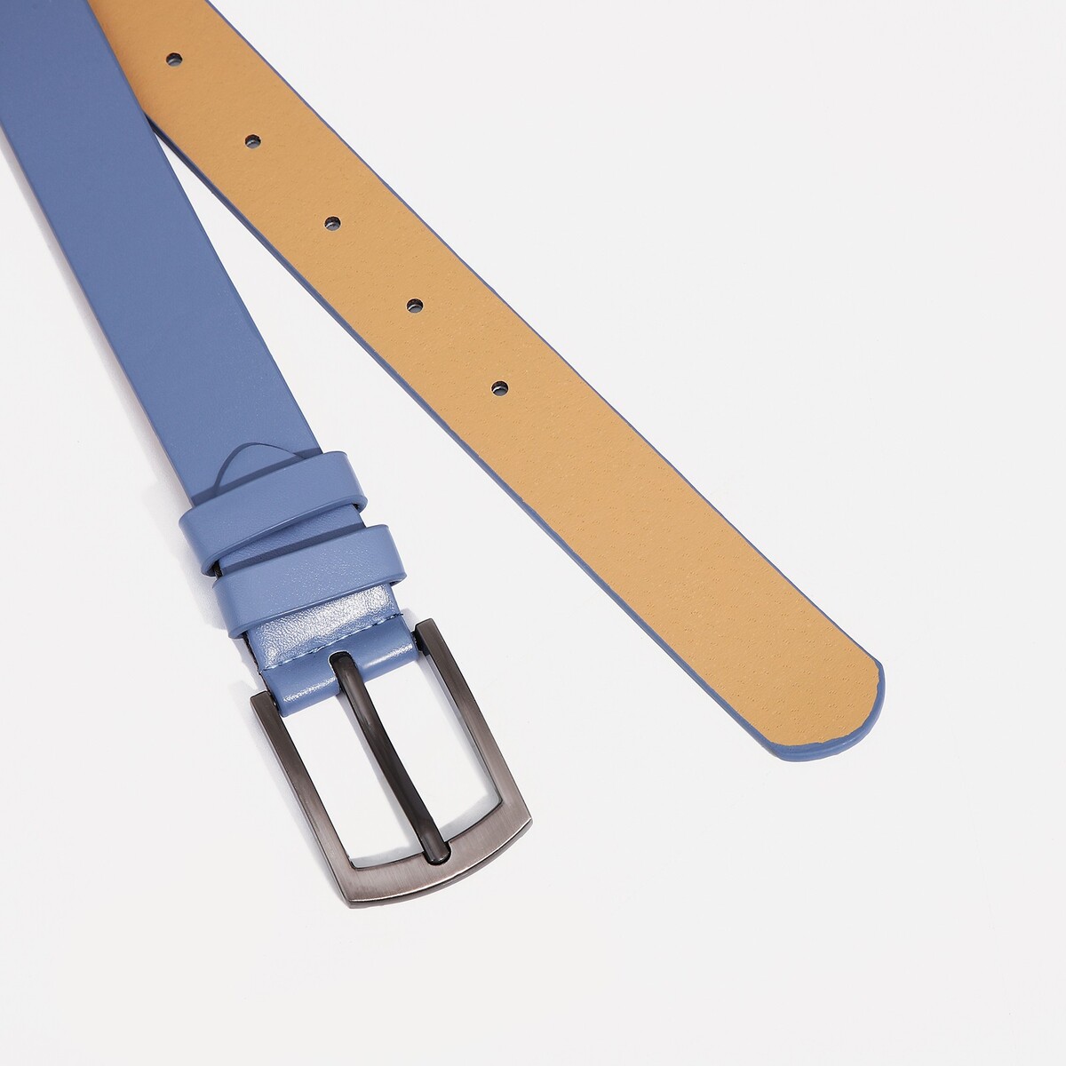 фото Ремень женский, ширина 2.7 см, винт, пряжка металл, цвет серо-голубой no brand
