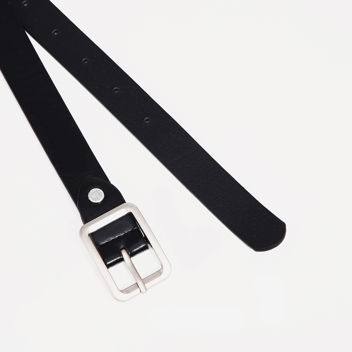 фото Ремень женский, ширина 2,4 см, винт, пряжка металл, цвет черный no brand