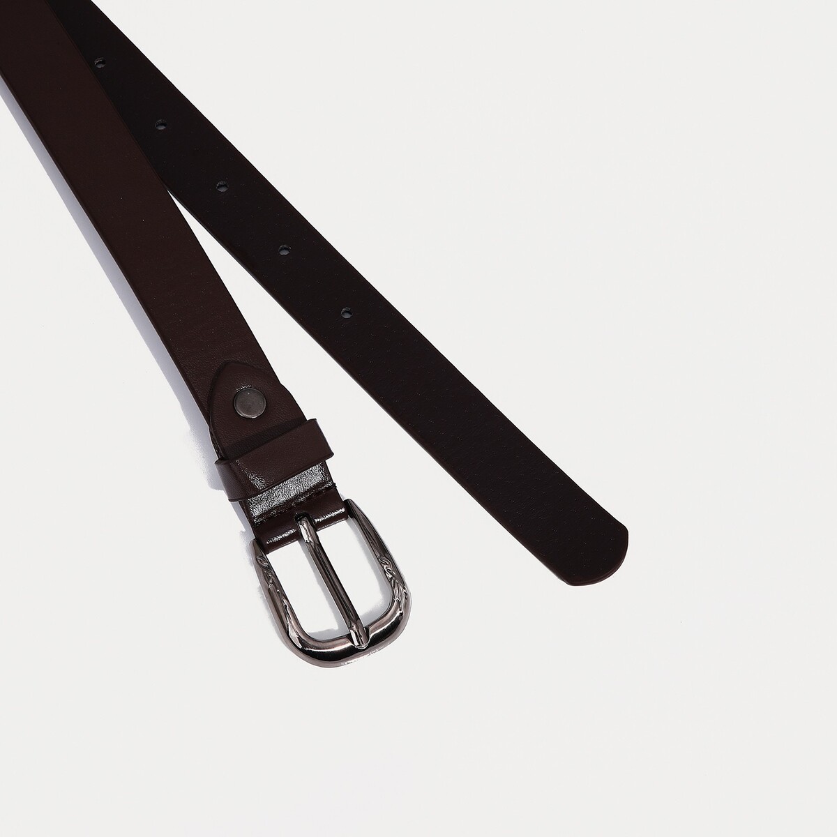 фото Ремень женский, ширина 2,2 см, винт, пряжка металл, цвет коричневый no brand