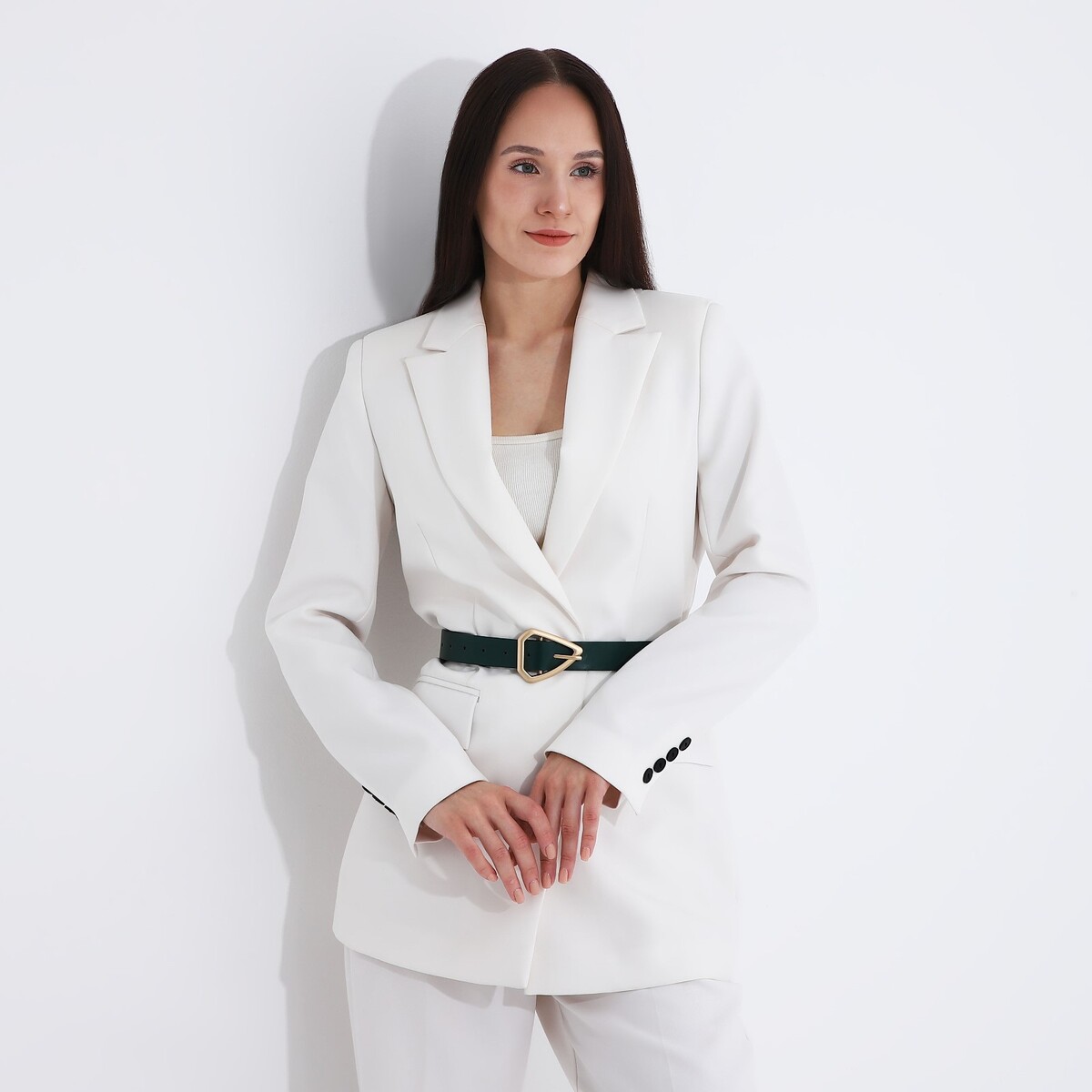 фото Ремень женский, ширина 2,8 см, пряжка пластик, цвет зеленый no brand