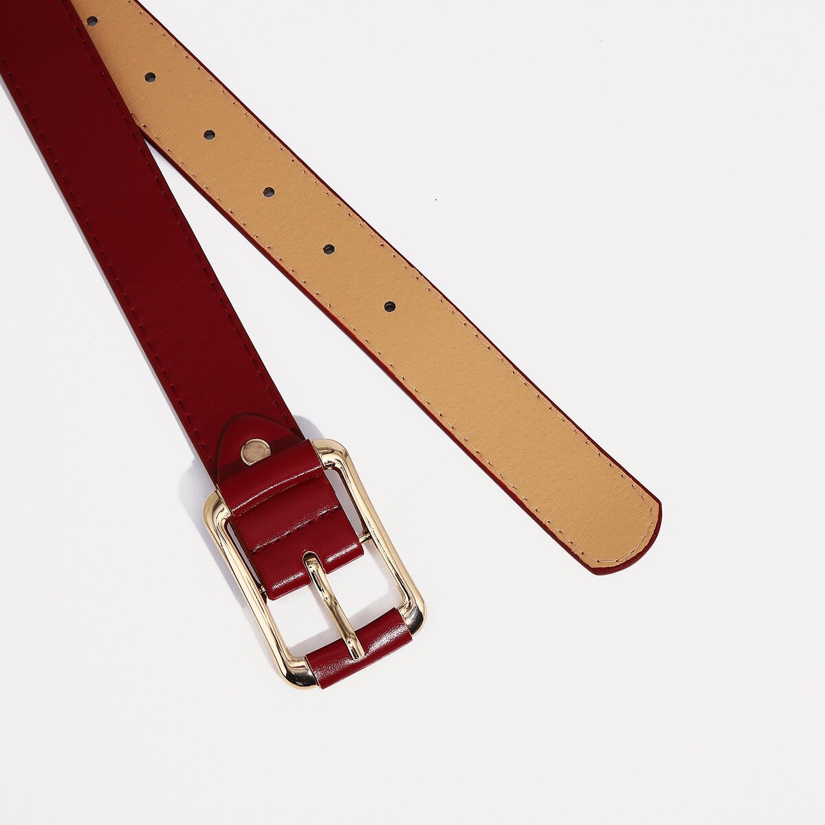 фото Ремень женский, ширина 3 см, винт, пряжка металл, цвет бордовый no brand