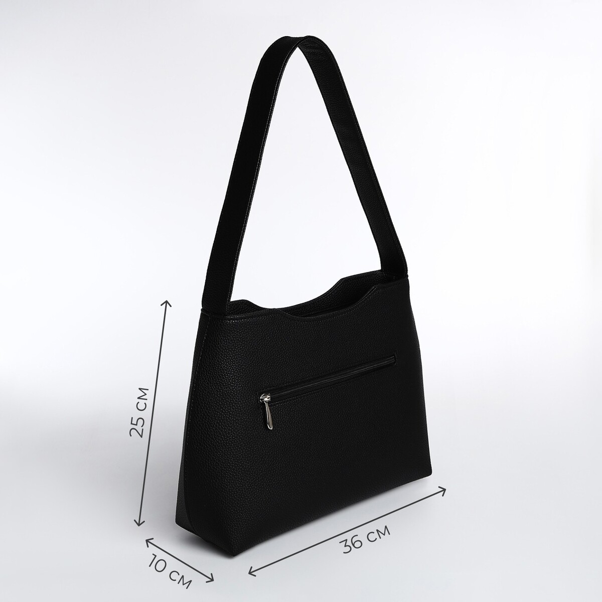 фото Сумка женская textura, тоут, средний размер, цвет черный