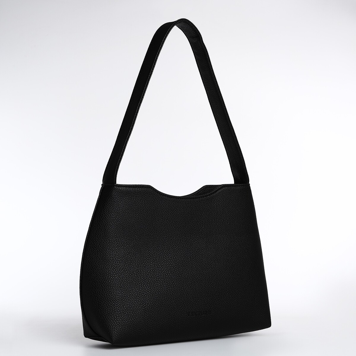 фото Сумка женская textura, тоут, средний размер, цвет черный