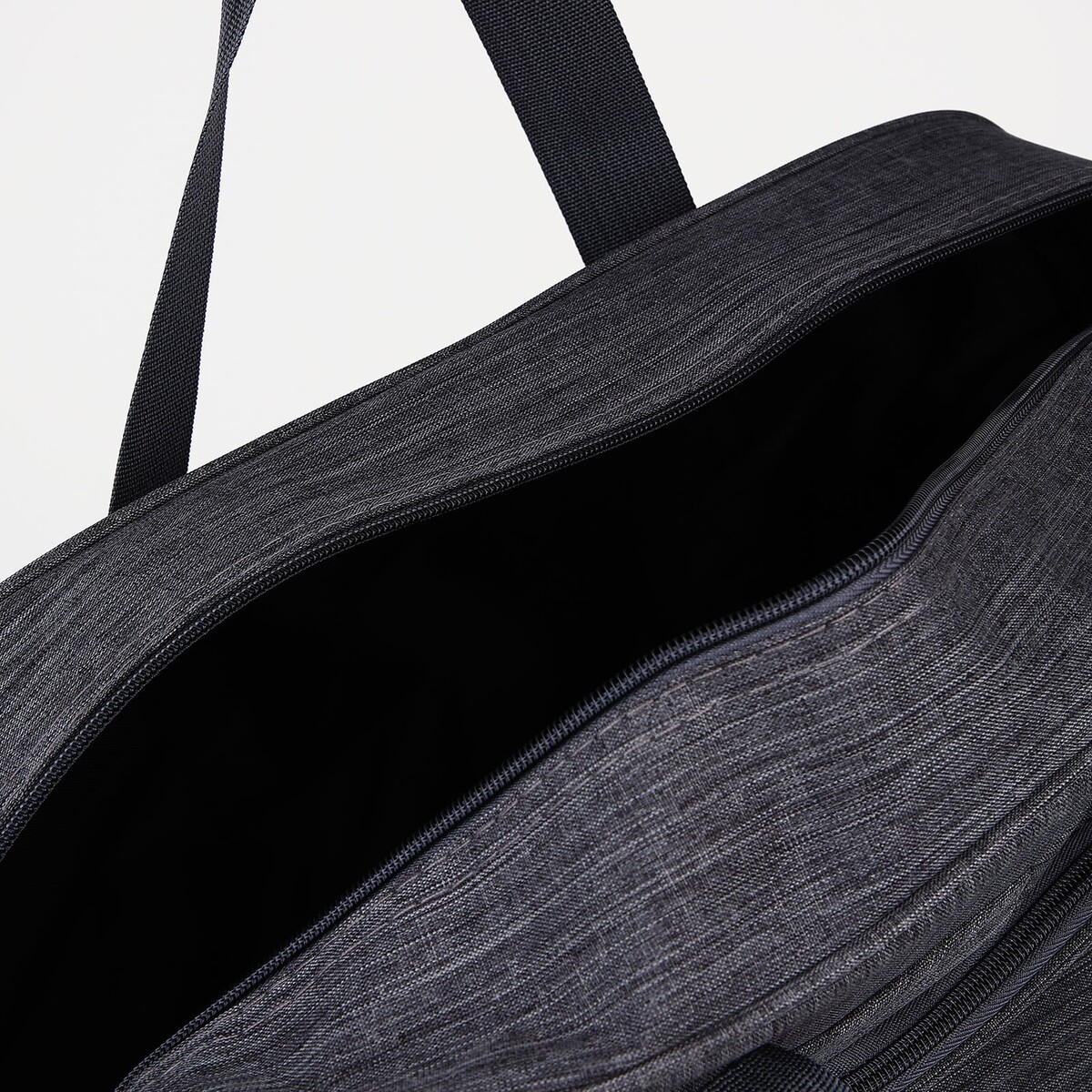 фото Сумка дорожная на молнии, наружный карман, длинный ремень, цвет серый no brand