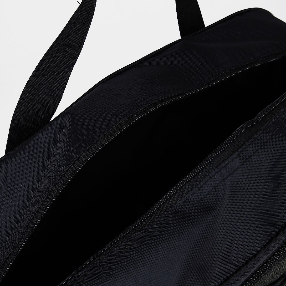 фото Сумка дорожная на молнии, 2 наружных кармана, длинный ремень, цвет черный/хаки no brand