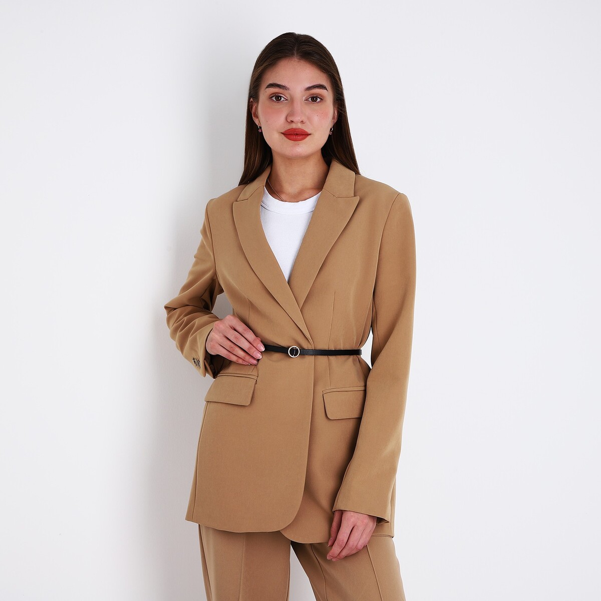 фото Ремень женский, ширина 1 см, пряжка металл, цвет черный no brand