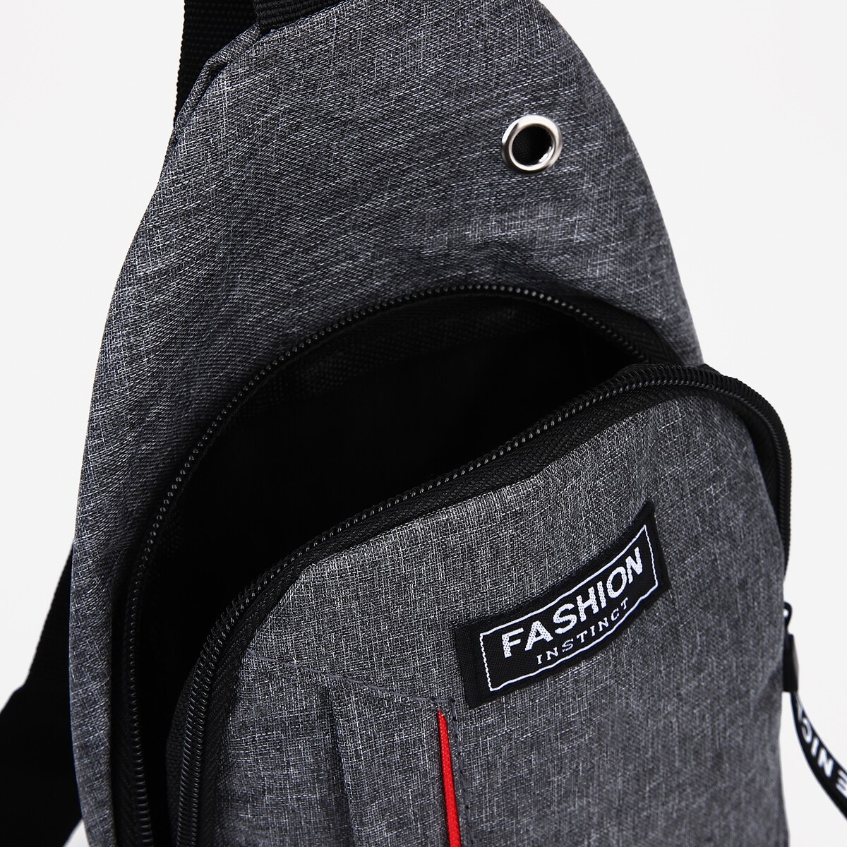 фото Сумка слинг мужская из текстиля, цвет серый no brand