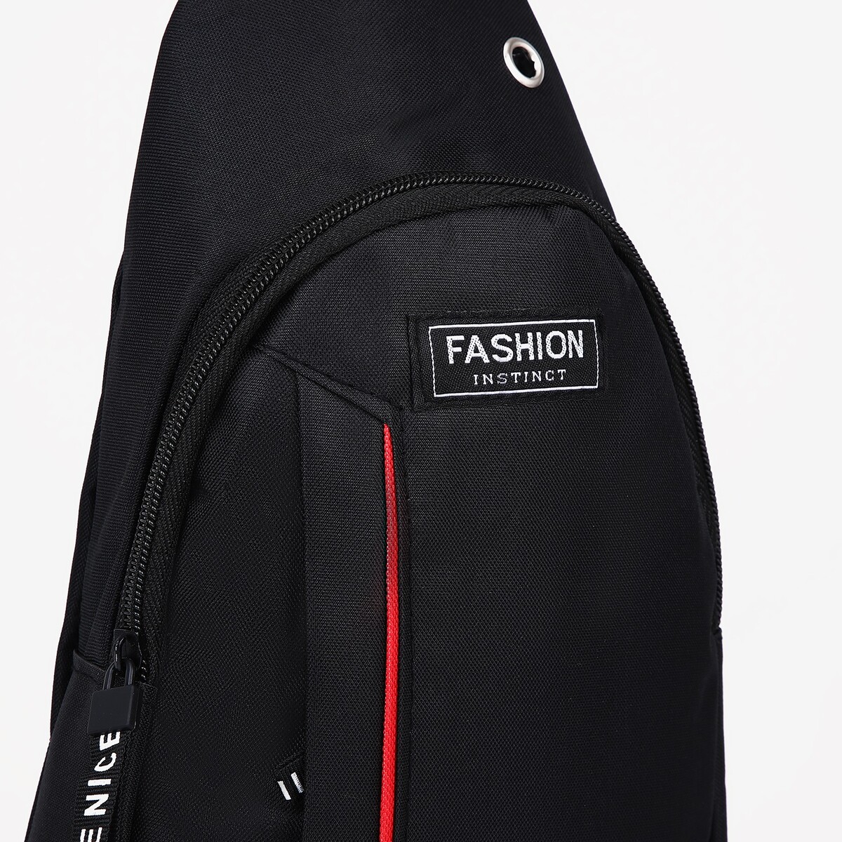 фото Сумка слинг мужская из текстиля, цвет черный no brand