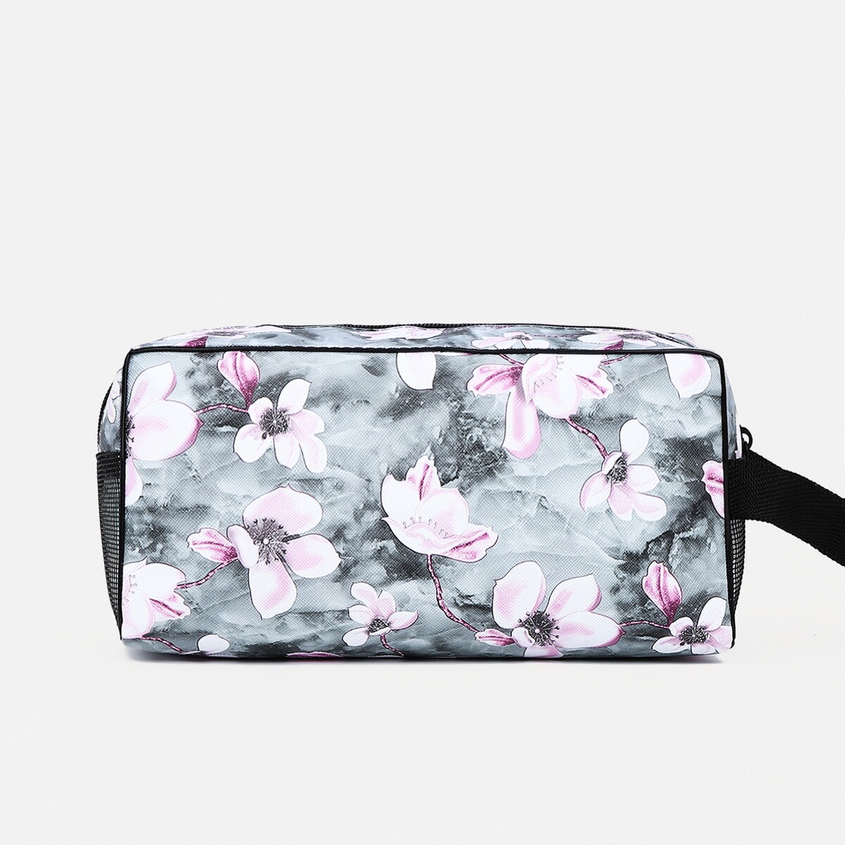 фото Косметичка на молнии, с сеткой, цвет серый no brand