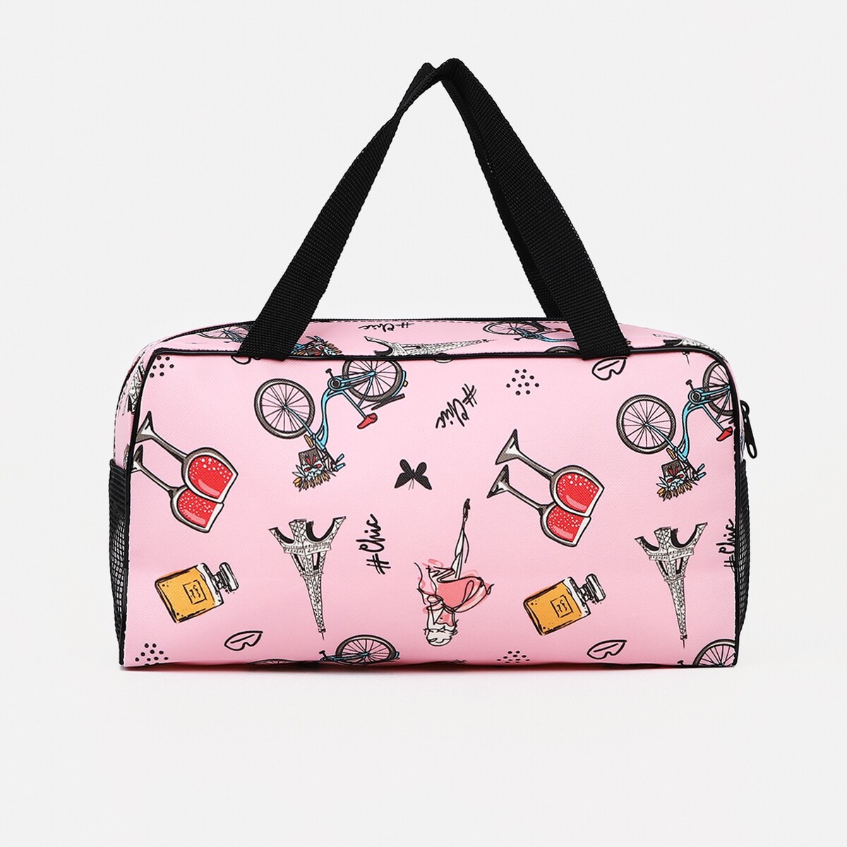 фото Косметичка на молнии, с сеткой, цвет розовый no brand