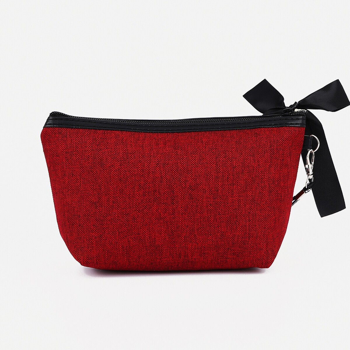 фото Косметичка на молнии, с подкладом, цвет бордовый no brand