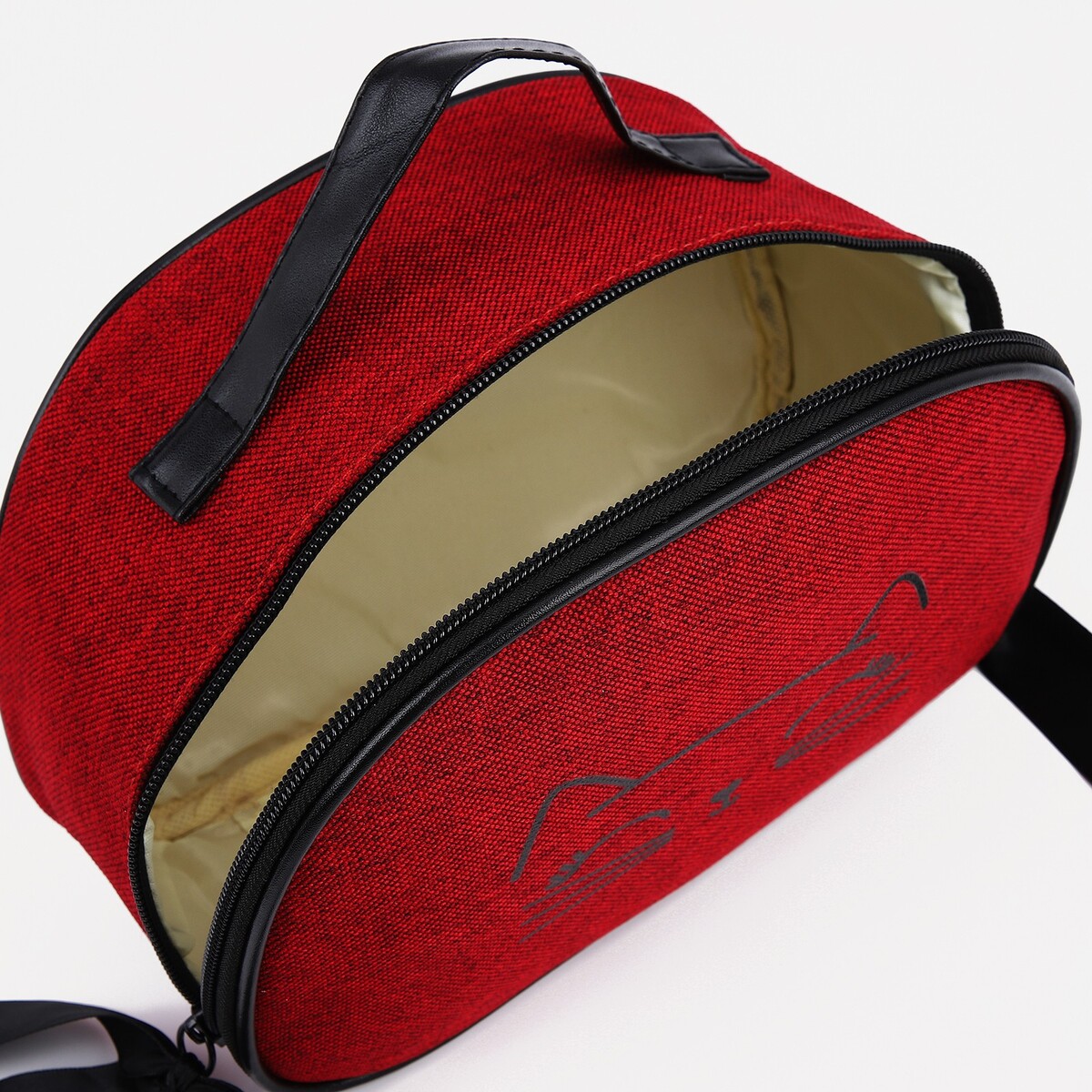 фото Косметичка на молнии, с подкладом, цвет бордовый no brand