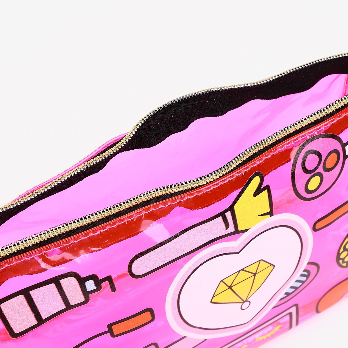 фото Косметичка на молнии, с ручкой, цвет малиновый no brand