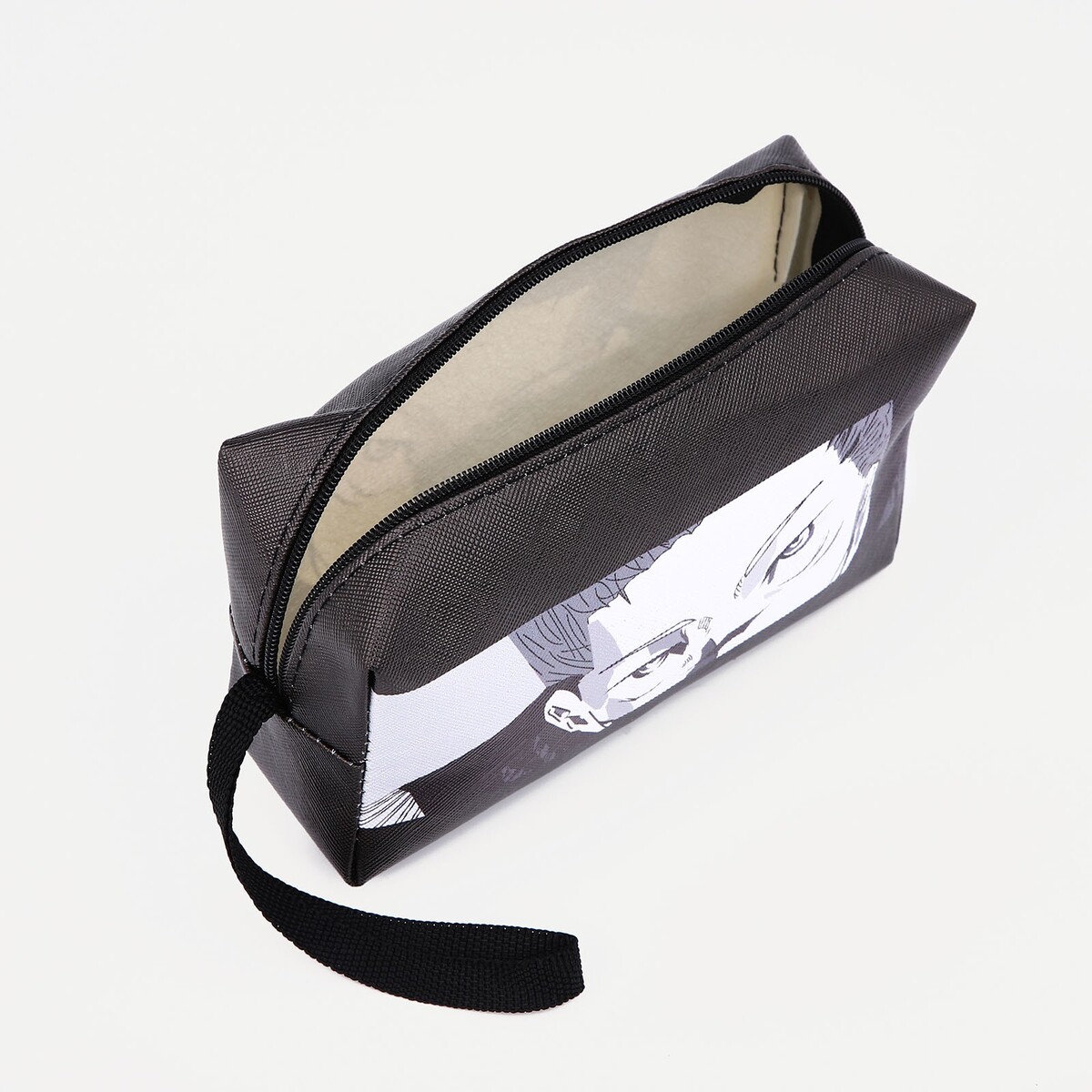 фото Косметичка на молнии, с ручкой, цвет черный no brand